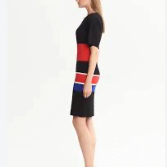 BR thick knit Colorblock striped sweater dress,bold,event,career, - Picture 2 of 9
